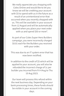 coles online customers computer glitch