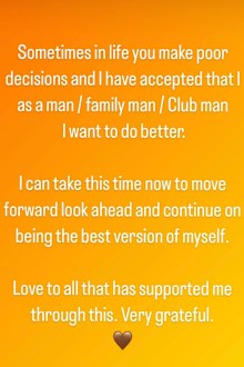 Latrell Mitchell issues apology on Instagram.
