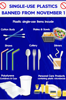 The single use plastics banned in NSW from November 1.