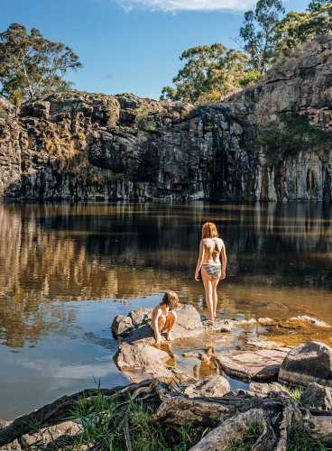 A waterhole and dramatic scenery at Turpins Falls, near Kyneton, in central Victoria. 