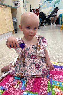 Chemotherapy resulted in Sophia losing all her hair.