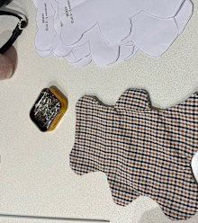 Remembrance teddy bears made from Jane Black's late father's shirts