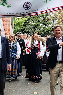Norway's Princess Ingrid Alexandra celebrates May 17, National Day, from Sydney in what was her first official engagement in Australia May 17, 2026.