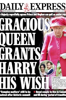 Daily Express UK front pages Prince Harry Meghan Markle royal exit