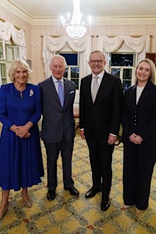 Queen Camilla, King Charles, Anthony Albanese, Jodie Haydon at Admiralty House on October 18, 2024