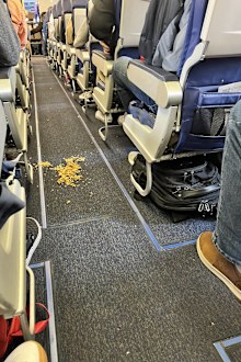 spilled rice in plane aisle before take off delayed southwest airlines flight