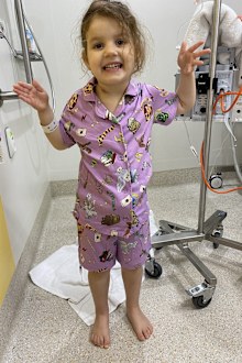 Isla tried to stay positive through cancer treatment.