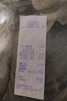 receipt coles