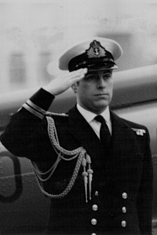 Prince Andrew aboard HMS Brazen in the port of London as his mother arrived
