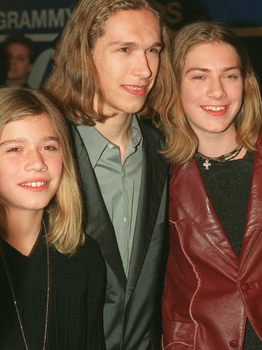 Hanson, from left, Zac, Isaac and Taylor, arrive at  the Grammy Awards show in New York in  1998.