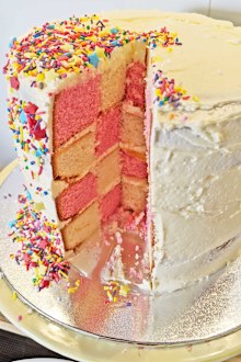 Show-stopping checkerboard cake