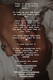 Stacey Solomon shared a heartfelt post in honour of Caroline Flack being laid to rest.