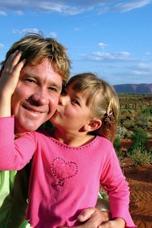 Steve Irwin with his daughter Bindi Irwin October 2, 2006 in Uluru, Australia. 