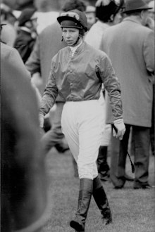 Princess Anne competes at the 1976 Montreal Olympics in the equestrian event.