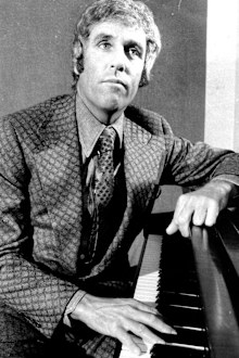 American composer Burt Bacharach. Yesterday's photo of music man Burt Bacharach. He'll be appearing at the Hordern Pavilion on Saturday, Sunday and Monday. May 8, 1973.