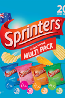 Aldi's Sprinters Crinkle Cut Multi Pack Chips