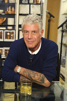 Anthony Bourdain attends Hey New York: Meet Anthony Bourdain + Eric Ripert book signing event at Williams-Sonoma Columbus Circle on December 2, 2016 in New York City.