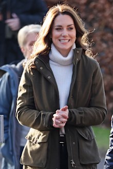 Kate Middleton, Duchess of Cambridge arrives at Stenurten Forest Kindergarten on February 23, 2022 in Copenhagen 