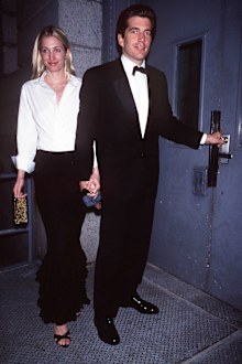 John F. Kennedy Jr. and wife Carolyn Bessette Kennedy return to their New York City apartment March 9, 1999 after an evening out. 