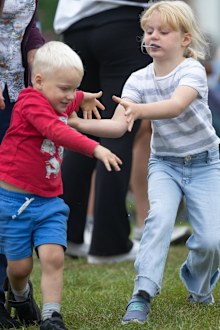 Lucas Tindall with sister Lena Tindall at the Burghley Horse Trials on September 7, 2024.