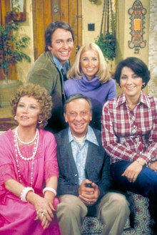 Three's Company, now and then, cast, gallery, John Ritter, Joyce DeWitt, Suzanne Somers, Audra Lindley, Norman Fell