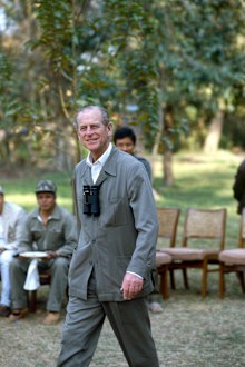 Prince Philip (Duke Of Edinburgh) walks through Chitwan Park in 1986  (Photo by Tim Graham Photo Library via Getty Images)