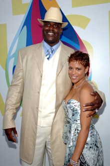 Shaquille O'Neal and Shaunie O'Neal during 2005 MTV Video Music Awards - White Carpet at American Airlines Arena in Miami, Florida, United States.