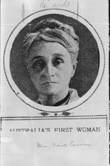Australia's First Woman MP Mrs. Edith Cowan