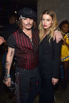 Johnny Depp and Amber Heard attends The 58th GRAMMY Awards at Staples Center on February 15, 2016 in Los Angeles, California.