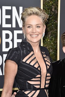Sharon Stone  at The Beverly Hilton Hotel on January 7, 2018 in Beverly Hills, California.