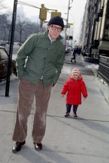 Woody Allen and his daughter, Mia Farrow, in New York in 1988