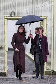 Britain's Catherine, Princess of Wales, visits a mother and baby unit at HMP Styal, a prison and young offender institution, near Wilmslow, Britain, February 11, 2025. REUTERS/Phil Noble/Pool