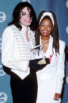 Michael Jackson and Janet Jackson at the Grammy Awards in 1993.