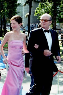 Jack Nicholson and girlfriend Lara Flynn Boyle at the Moscow International Film Festival June 30, 2001