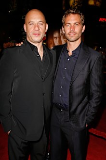 Vin Diesel and Paul Walker arrive on the red carpet of the Los Angeles premiere of Fast & Furious in 2009 in Universal City, California.