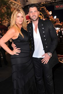 Kirstie Alley and dancer Maksim Chmerkovskiy arrive at the world premiere of "Pirates Of The Caribbean: On Stranger Tides" at Disneyland on May 7, 2011 in Anaheim, United States.