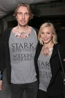 Dax Shepard and Kristen Bell in matching Game of Thrones outfits for the season six premiere in Hollywood, 2016