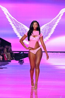 Angel Reese at the 2025 Victoria's Secret Fashion Show held at Steiner Studios on October 15, 2025 in New York, New York. (Photo by Gilbert Flores/Variety via Getty Images)