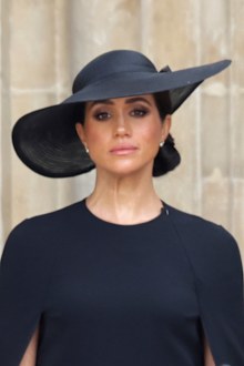 Meghan, Duchess of Sussex is seen during The State Funeral Of Queen Elizabeth II at Westminster Abbey on September 19, 2022 in London, England. 