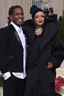 Rihanna and ASAP Rocky attend the 2021 Met Gala benefit "In America: A Lexicon of Fashion" at Metropolitan Museum of Art on September 13, 2021 in New York City. 