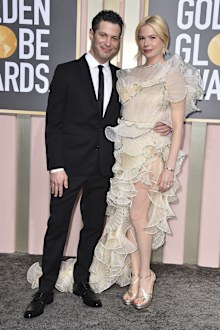 Thomas Kail, left, and Michelle Williams arrive at the 80th annual Golden Globe Awards at the Beverly Hilton Hotel on Tuesday, Jan. 10, 2023