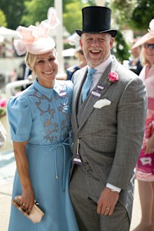 ASCOT, ENGLAND - JUNE 17:  Zara Tindall and Mike Tindall attend on day one of Royal Ascot at Ascot Racecourse on June 17, 2025 in Ascot, England. (Photo by Samir Hussein/WireImage)