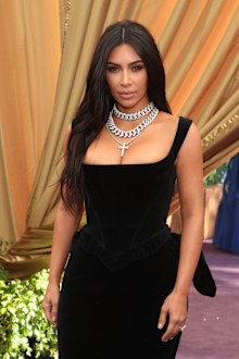LOS ANGELES, CA - SEPTEMBER 22: Kim Kardashian attends FOXS LIVE EMMY RED CARPET ARRIVALS during the 71ST PRIMETIME EMMY AWARDS airing live from the Microsoft Theater at L.A. LIVE in Los Angeles on Sunday, September 22 (7:00-8:00 PM ET live/4:00-5:00 PM PT live) on FOX.  (Photo by FOX Image Collection via Getty Images)