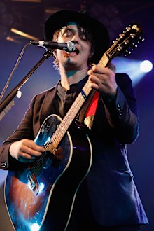 Musician and artist Pete Doherty performs live on the Main Stage during day three of Reading Festival 2011 on August 28, 2011 in Reading, England.