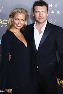 Lara Bingle and Sam Worthington arrive at the 3rd Annual AACTA Awards Ceremony at The Star on January 30, 2014 in Sydney, Australia.