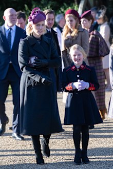 Lena Tindall with her mother and Zara Tindall at the Christmas Morning Service at Sandringham Church on December 25, 2025.