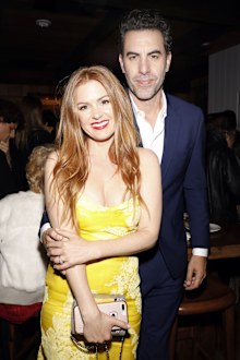 Sacha Baron Cohen and Isla Fisher at Estrella on January 6, 2017 in West Hollywood, California.
