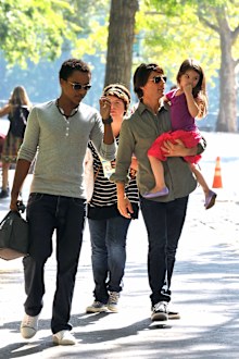Tom Cruise, Connor Cruise, and Isabella Cruise, Suri Cruise on the streets of Manhattan on September 7, 2010 in New York City.