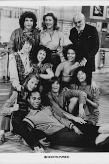 Irene Cara and the cast of Fame in 1983.