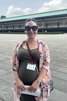 9honey's royal reporter Natalie Oliveri tours the inner grounds of Japan's Imperial Palace, in Tokyo, in September 2023 before the launch of the Instagram account.